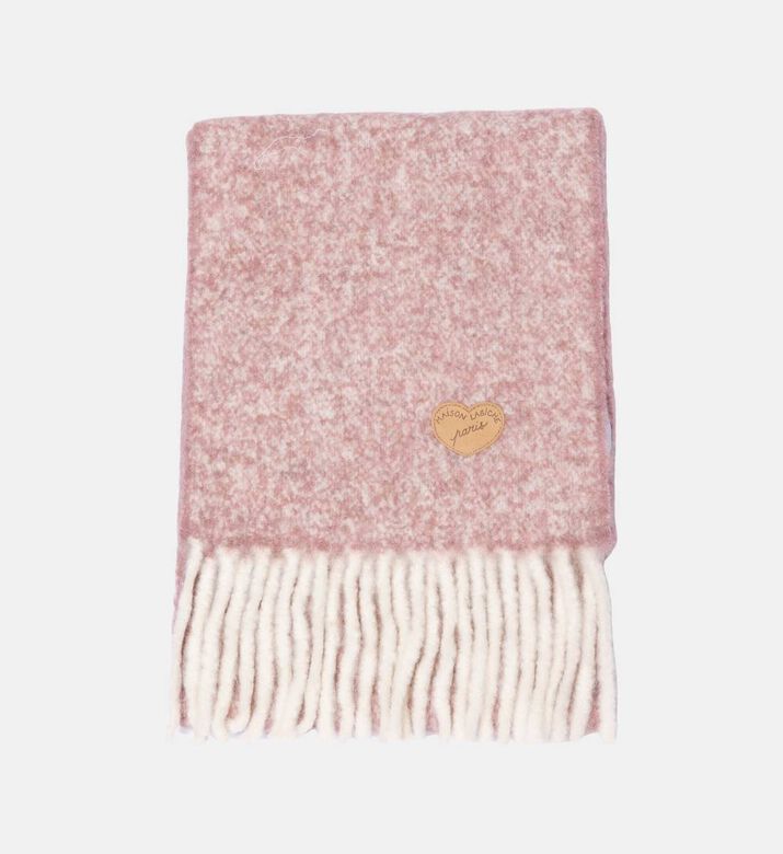 Maison Labiche Knit Fringe-detail Scarf, Pink, Packshot View