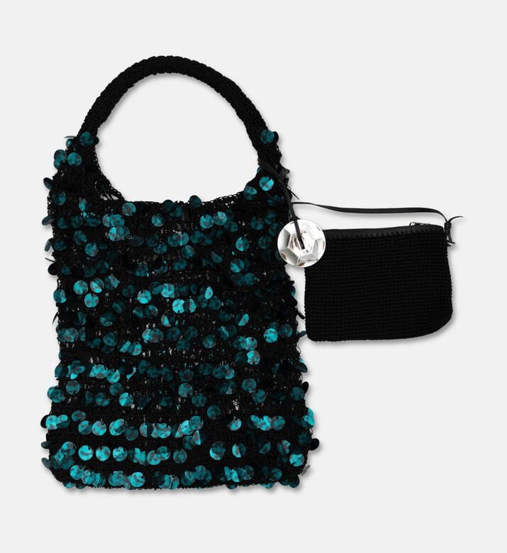 JW Anderson Sequin Mini Hobo Bag, Teal, Packshot View
