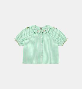 Striped Cotton Crepe Blouse