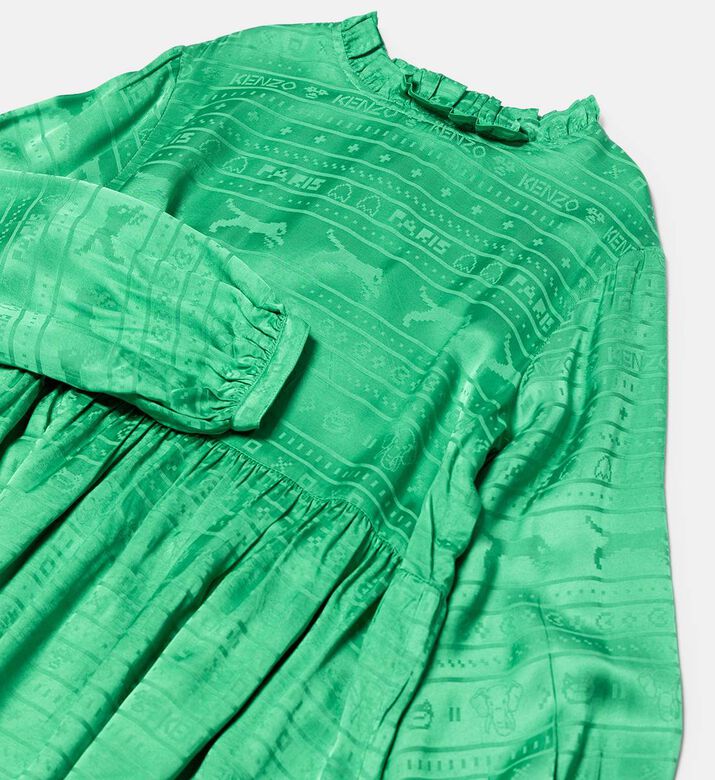 فستان فيسكوز جاكار بأزرار للإغلاق