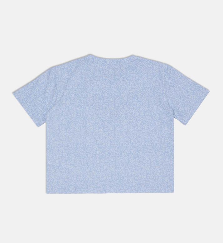 تيشيرت قصير الأكمام بطبعة أزهار على كامله تيشيرت قصير الأكمام بطبعة أزهار على كامله