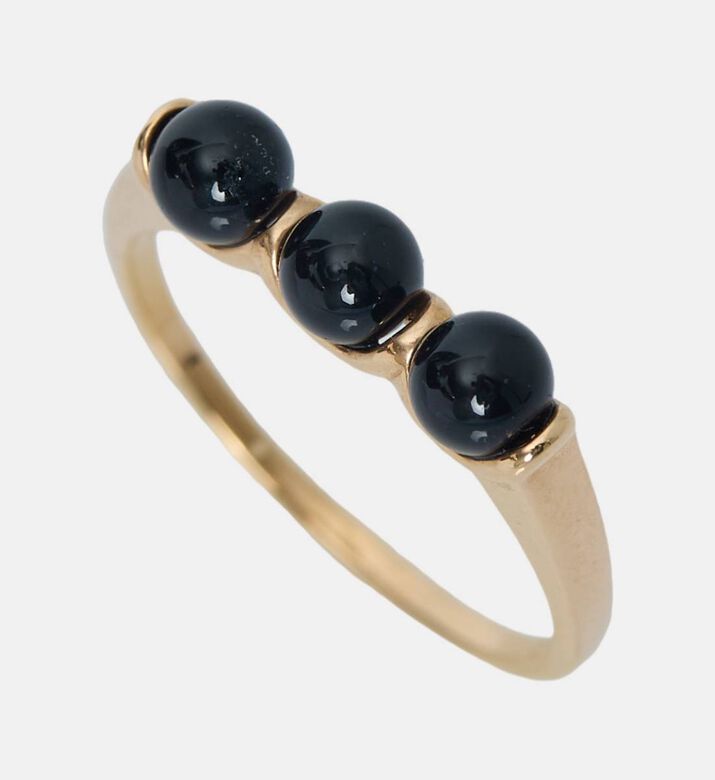 Maria 3 Onyx Bead Ring - 18k