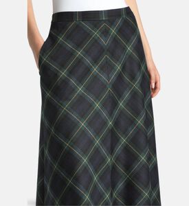 Luisa Spagnoli Fioriera Checkered A-line Midi Skirt, Model View