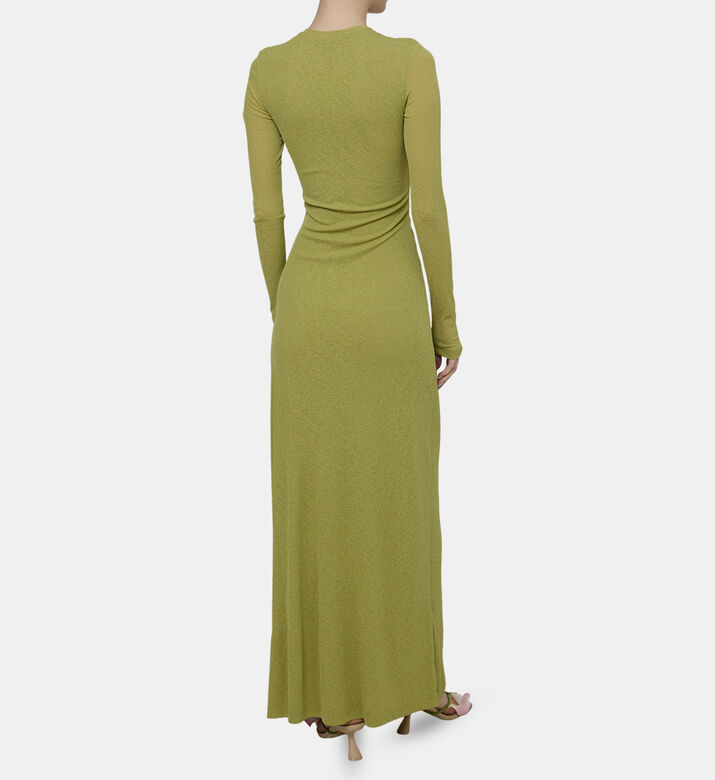 Rozal Gathered-detail Long Jersey Dress