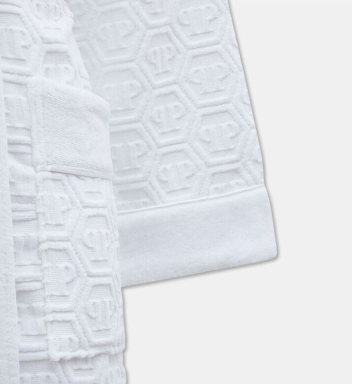 Philip Plein All-over Logo-print Bath Robe, White, S-m, Packshot View