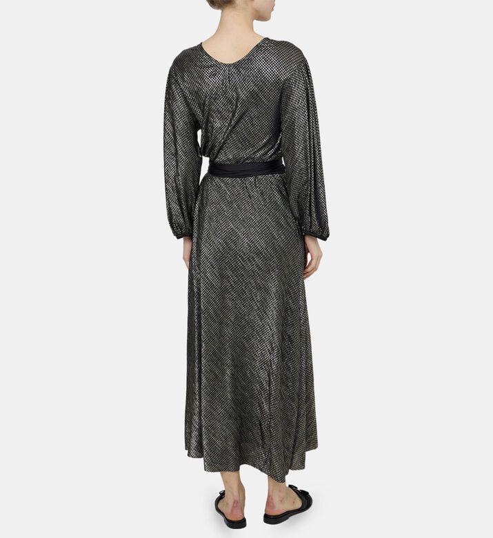 Metallic Belted Midi Dress Metallic Belted Midi Dress