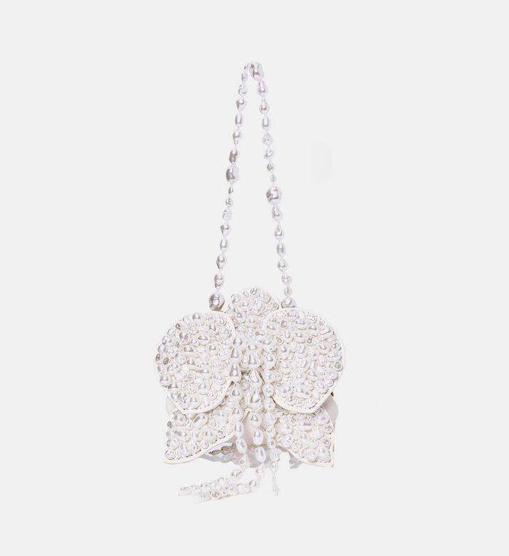 Giula Blooming Flower Pearly Strap Wristlet Handbag