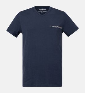 Emporio Armani Cotton Logo-print V-neck T-shirt, Navy, M, Packshot View