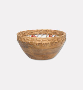 Home Deco and More Cane-woven 3-piece Border Herbs-print Bowl Set, Packshot View