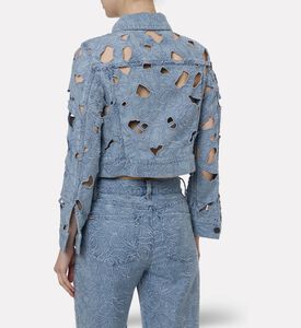 Alice and Olivia Cut-out Detail Button Closure Long-sleeve Jacket, Model View