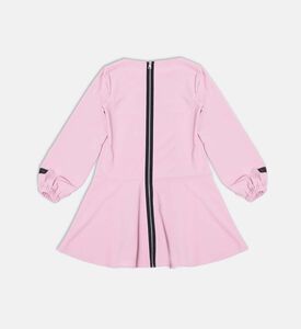 فستان طويل الأكمام بياقة دائرية تريكو