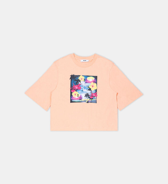 Cotton Jersey Tropical-print T-shirt