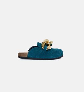 Leather Chain Loafer Mules