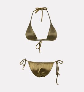 Reborn Bronze Shimmer Triangle Bikini Set, Gold, S, Packshot View