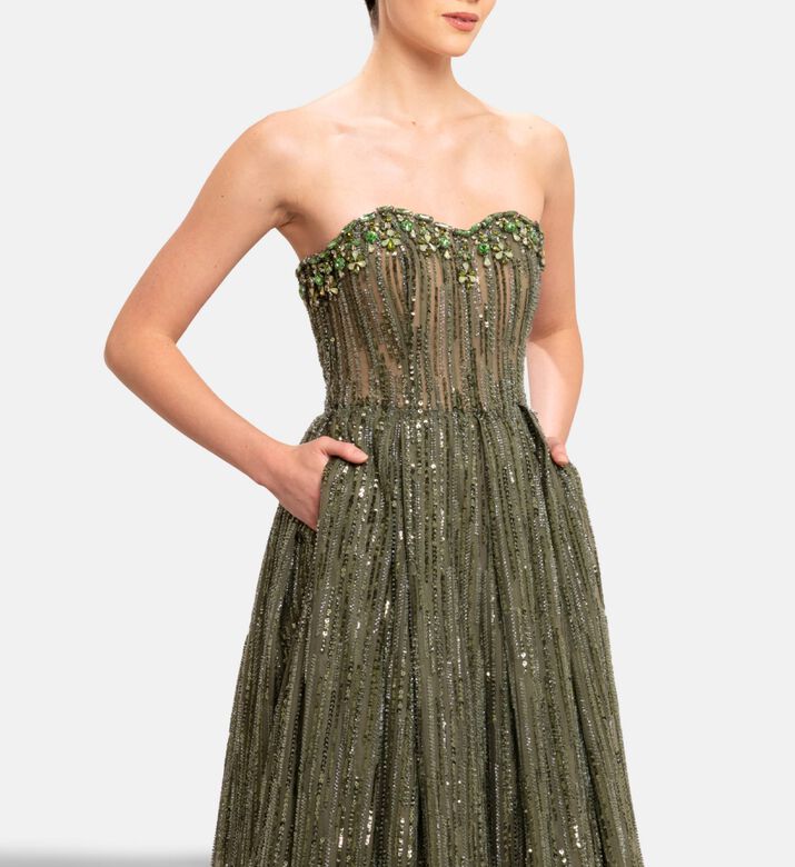 Michael Cinco Long Dress, Model View