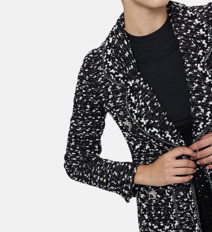 Edward Achour Paris Textured Double-breasted Coat, Model View Edward Achour Paris Textured Double-breasted Coat, Model View