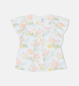 All-over Floral-print Short-sleeve Blouse