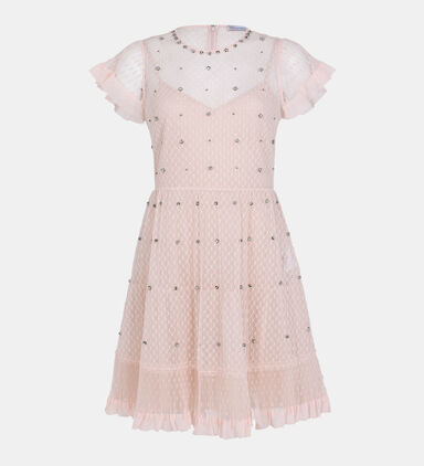 Tulle Rhinestones Mini Dress