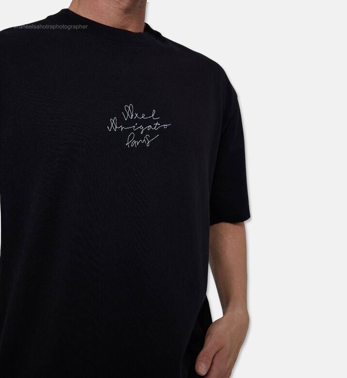 Axel Arigato Contrasting Logo-script Embroidery T-shirt, Model View