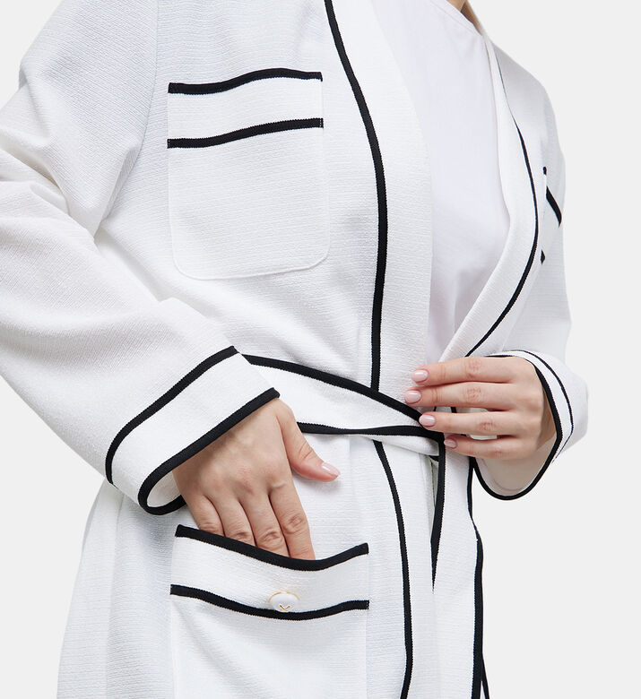 Crepe Long Straight Jacket Crepe Long Straight Jacket