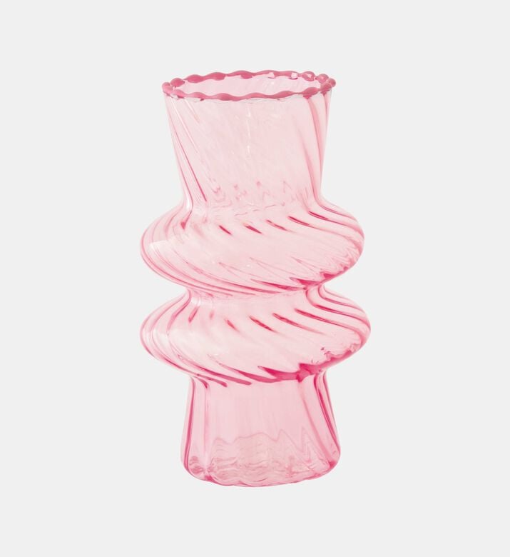 Easy Life Glass Double-bulbous Vase, Pink, Packshot View