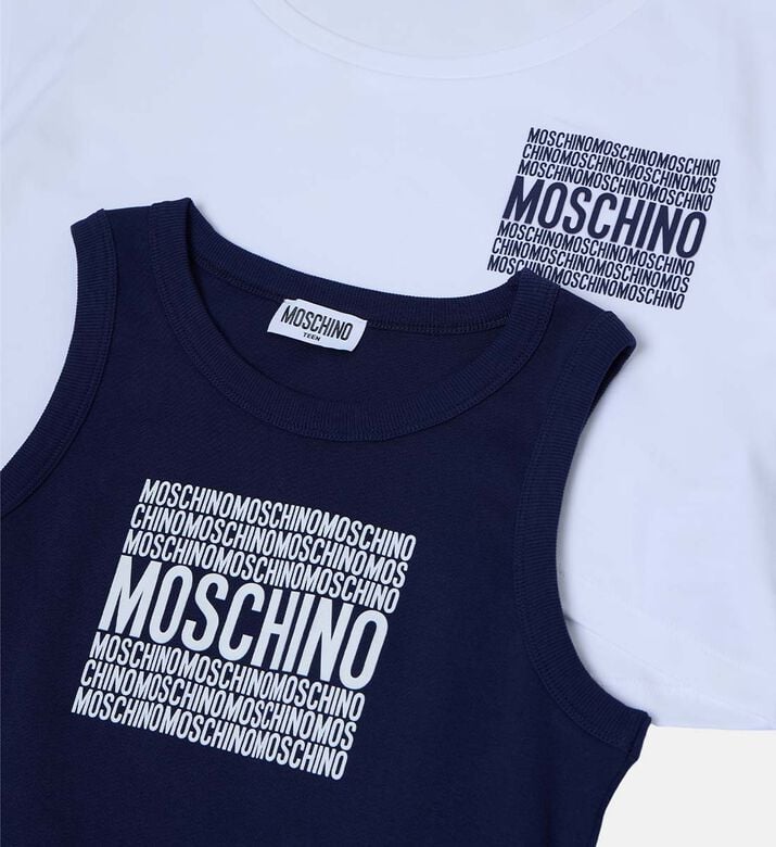 Cotton Cropped Tank T-shirt Set Cotton Cropped Tank T-shirt Set