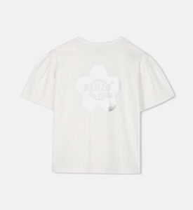 تيشيرت بطبعة شعار معدني وبأكمام قصيرة