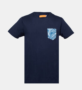 تي شيرت بجيب بطبعة النخيل