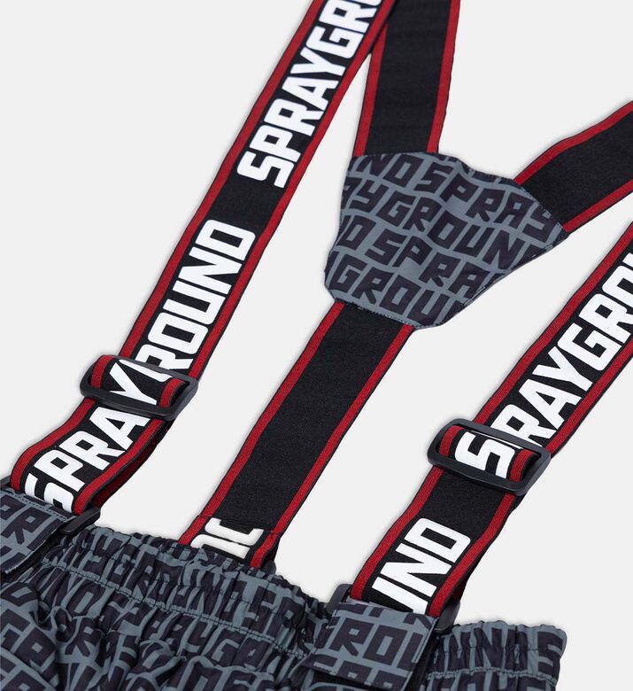 All-over Logo-print Suspender Down Pants