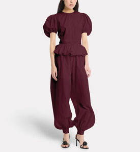 Rotate Jacquard Puff Sleeve Top, Model View