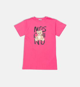 Teddy Bear-print Short-sleeve T-shirt Dress