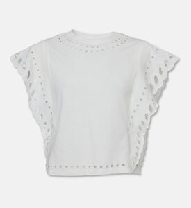 Isabel Marant Eyelet Ruffle Sleeveless Top, Packshot View