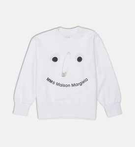 سترة برقبة دائرية بتصميم عيون جاحظة