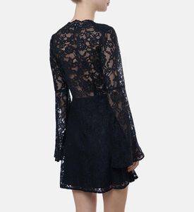 Floral Bell-shaped Sleeves Dress