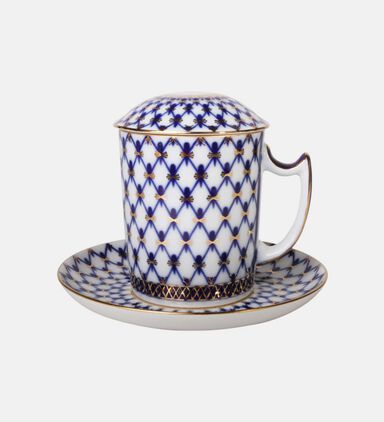 Snowy Morning Saucer Lidded Mug
