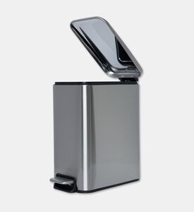 Home Deco and More Soft Close Rectangle Pedal Bin, Silver, Packshot View