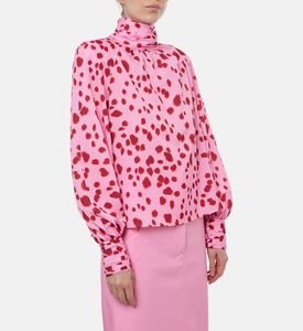 Rowen Rose Ruched Raglan Sleeves Blouse, Model View Rowen Rose Ruched Raglan Sleeves Blouse, Model View