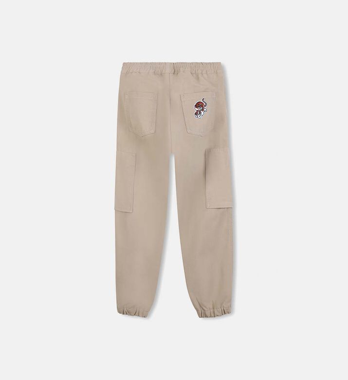 Canvas Logo-embroidery Cargo Trousers
