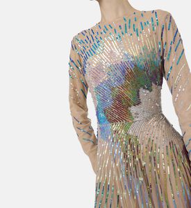Sequin Embellished Flared Gown