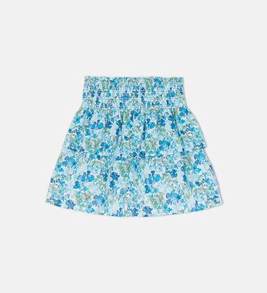 Blue Fabric Liberty Floral-print Mini Skirt