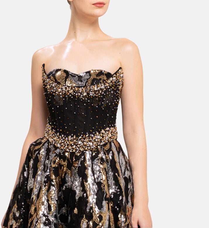 Michael Cinco Long Dress, Model View