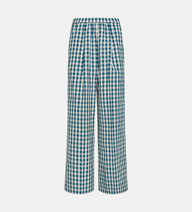 Gingham Elastic Waist Pants