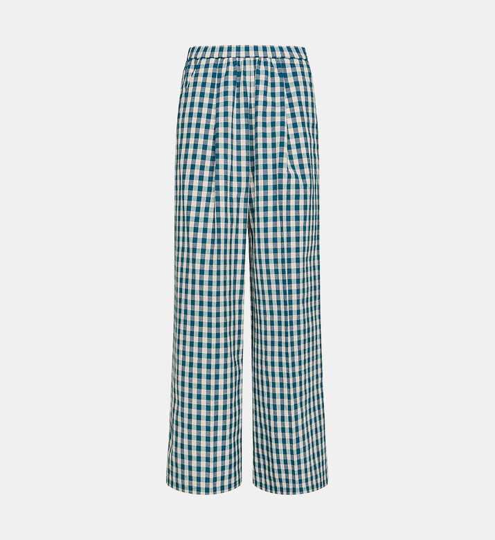 Gingham Elastic Waist Pants
