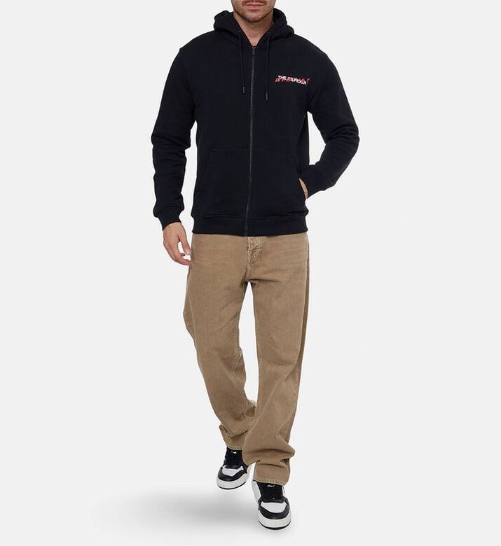 The Kooples Zip-up Logo Printed Hoodie, Model View