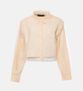 Mes Demoiselles Cropped Button Closure Shirt, Beige, 40, Packshot View