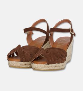 Kanna Cutout Suede Wedge Sandals, Dark-brown, Eu-41, Packshot View