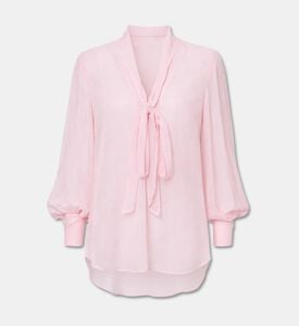 Edward Achour Paris Sheer Pearl Embellished Bow-detail Top, Packshot View