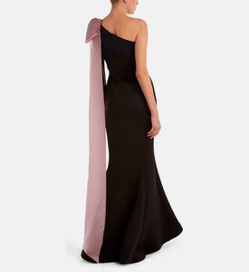 Essence One Shoulder Crystal Sleeve Gown