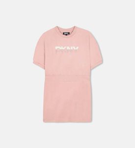 فستان قطن قصير الأكمام وواسع