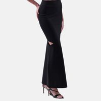 Cut Out Maxi Black Skirt